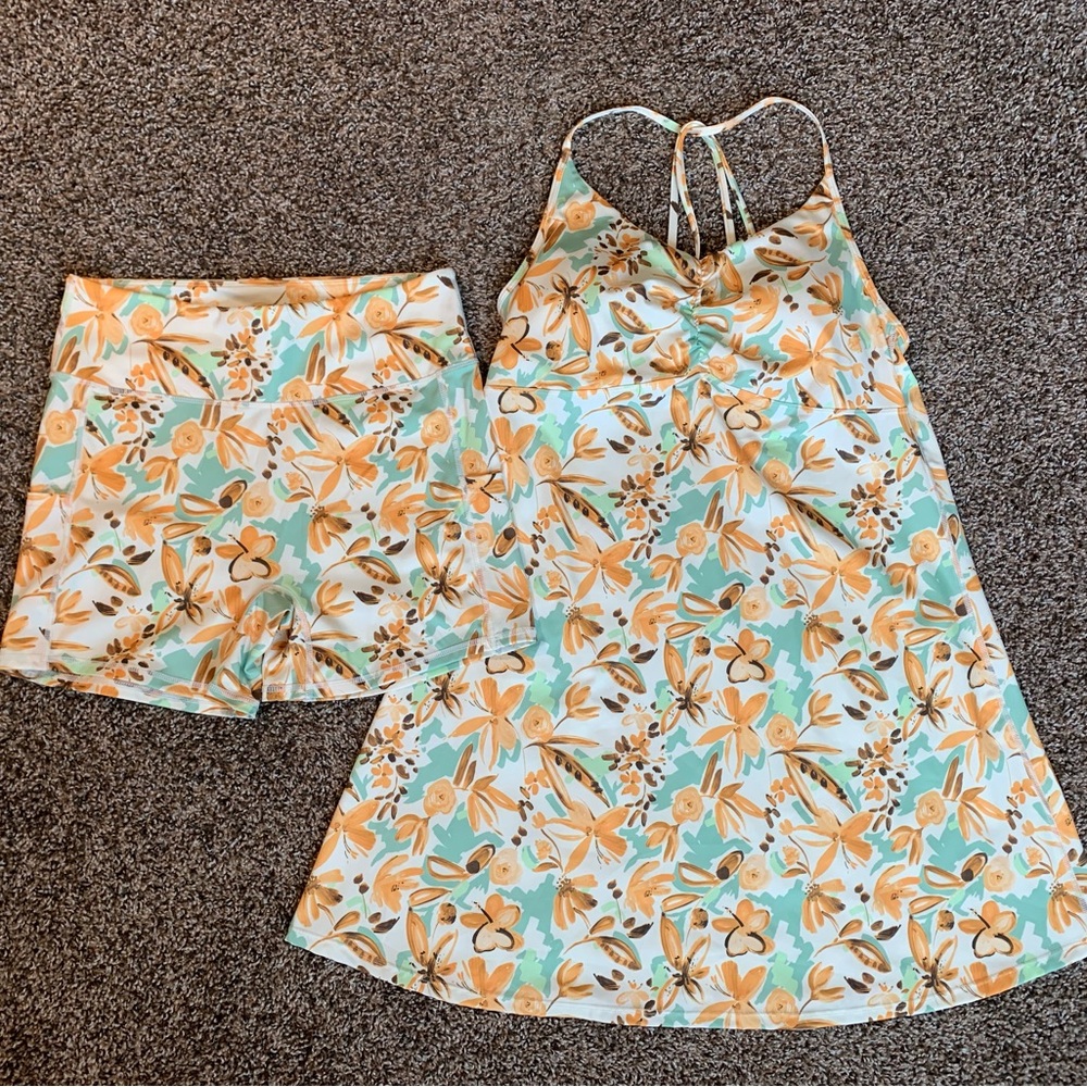 Halara strappy floral dress w/shorts (discontinued)